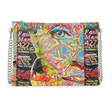 Lipstick Graffiti Crossbody Bag with Chain