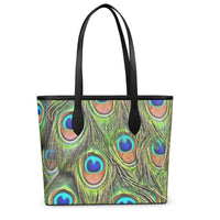 Exotic Peacock Pattern Leather City Shopper