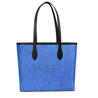 Blue Ostrich Pattern Leather City Shopper