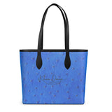 Blue Ostrich Pattern Leather City Shopper