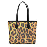 Leopard Skin Pattern Leather City Shopper