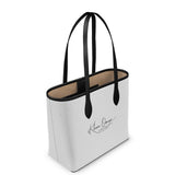 White Leather Pattern Leather City Shopper