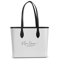 White Leather Pattern Leather City Shopper