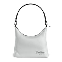 White Leather Pattern Square Hobo