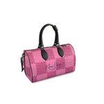 Checkered Salmon Pink Duffle Bag