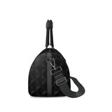 Black Diamond Pattern Leather Duffle Bag