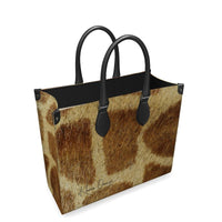 Giraffe Skin Pattern Leather Shopper