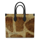 Giraffe Skin Pattern Leather Shopper