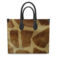 Giraffe Skin Pattern Leather Shopper