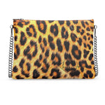 Leopard Skin Pattern Crossbody Bag with Chain