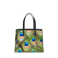 Exotic Peacock Pattern Leather Kika Tote