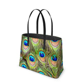 Exotic Peacock Pattern Leather Kika Tote