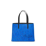 Blue Ostrich Pattern Leather Kika Tote