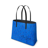 Blue Ostrich Pattern Leather Kika Tote