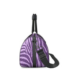 Zebra in Violet Pattern Leather Duffle Bag