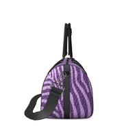 Zebra in Violet Pattern Leather Duffle Bag