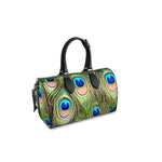 Exotic Peacock Pattern Leather Duffle Bag